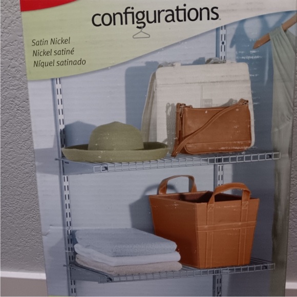 Rubbermaid Satin Nickel 2 add on shelves with 4 brackets. - Picture 5 of 7